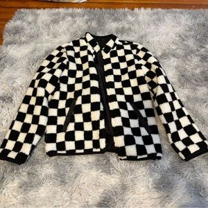 Vans Checkered Zip-up Jacket (see description on sizing)